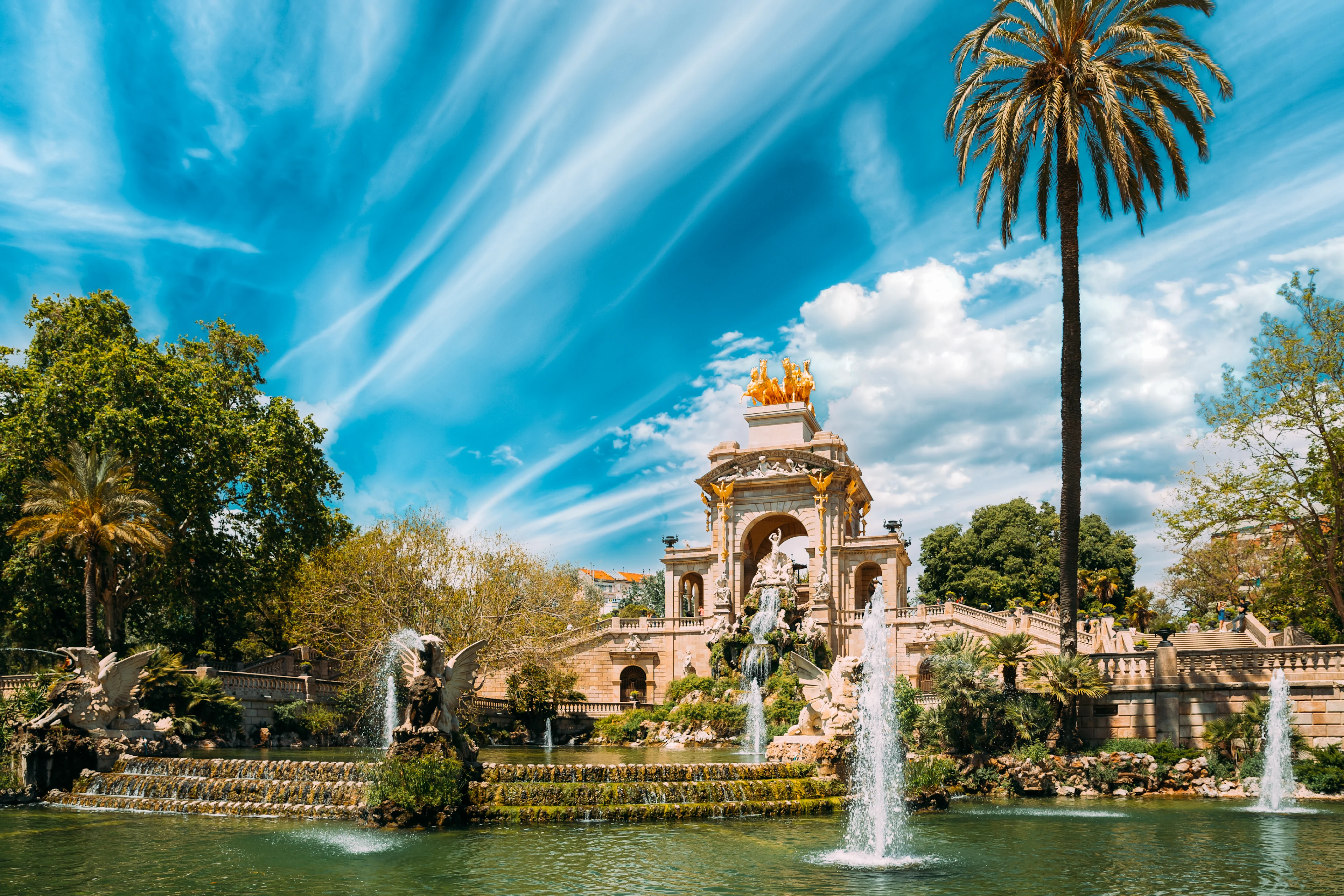 Utsikt över Parc de la Ciutadella i Barcelona