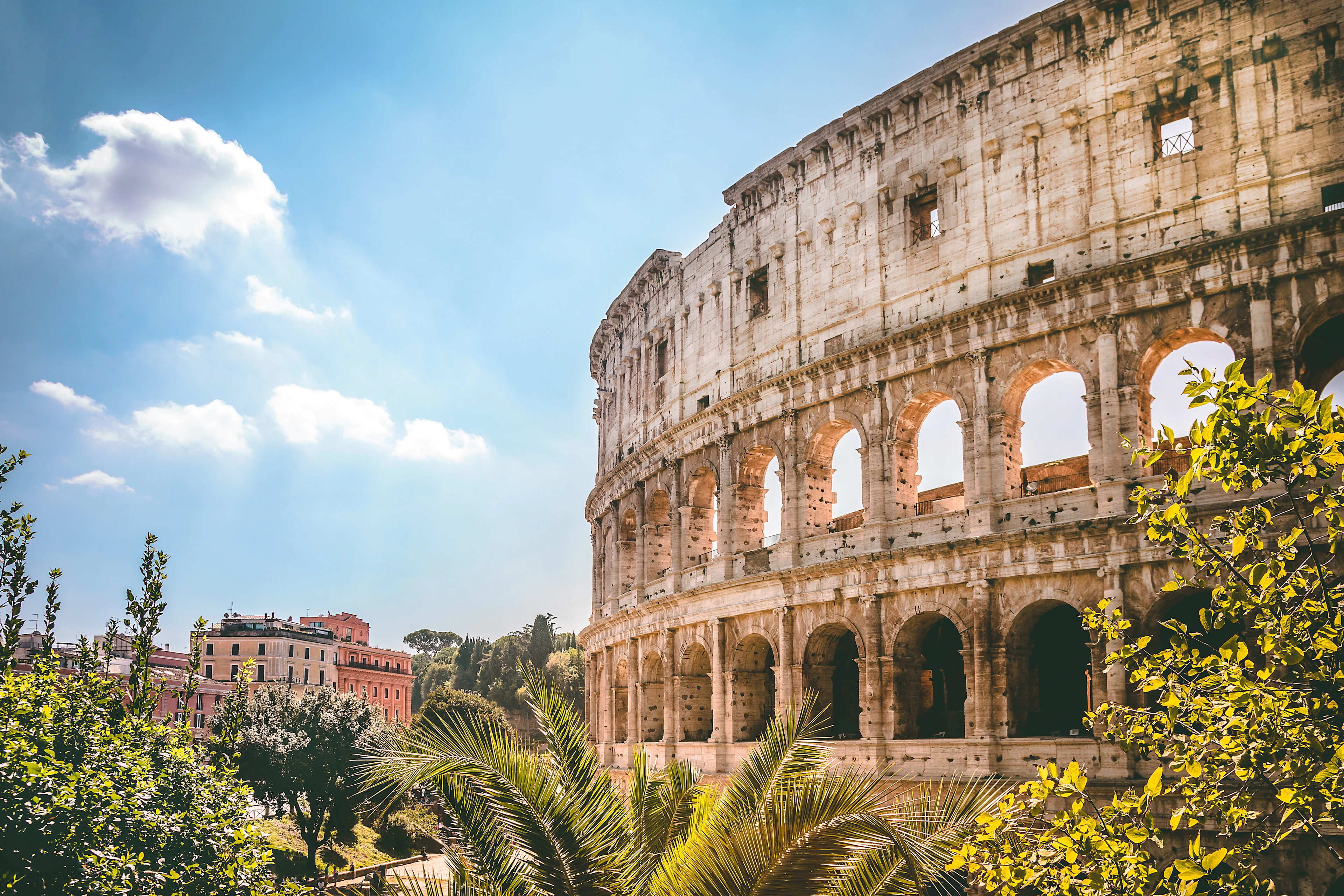 Nærbilde av Colosseum i Roma