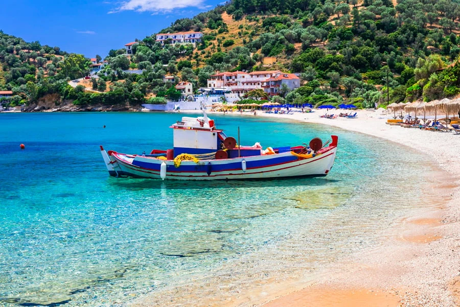 Samos båt strand 