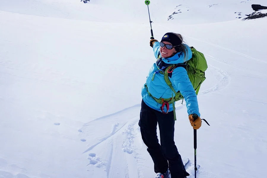 Johanna Nygård i skidbacken