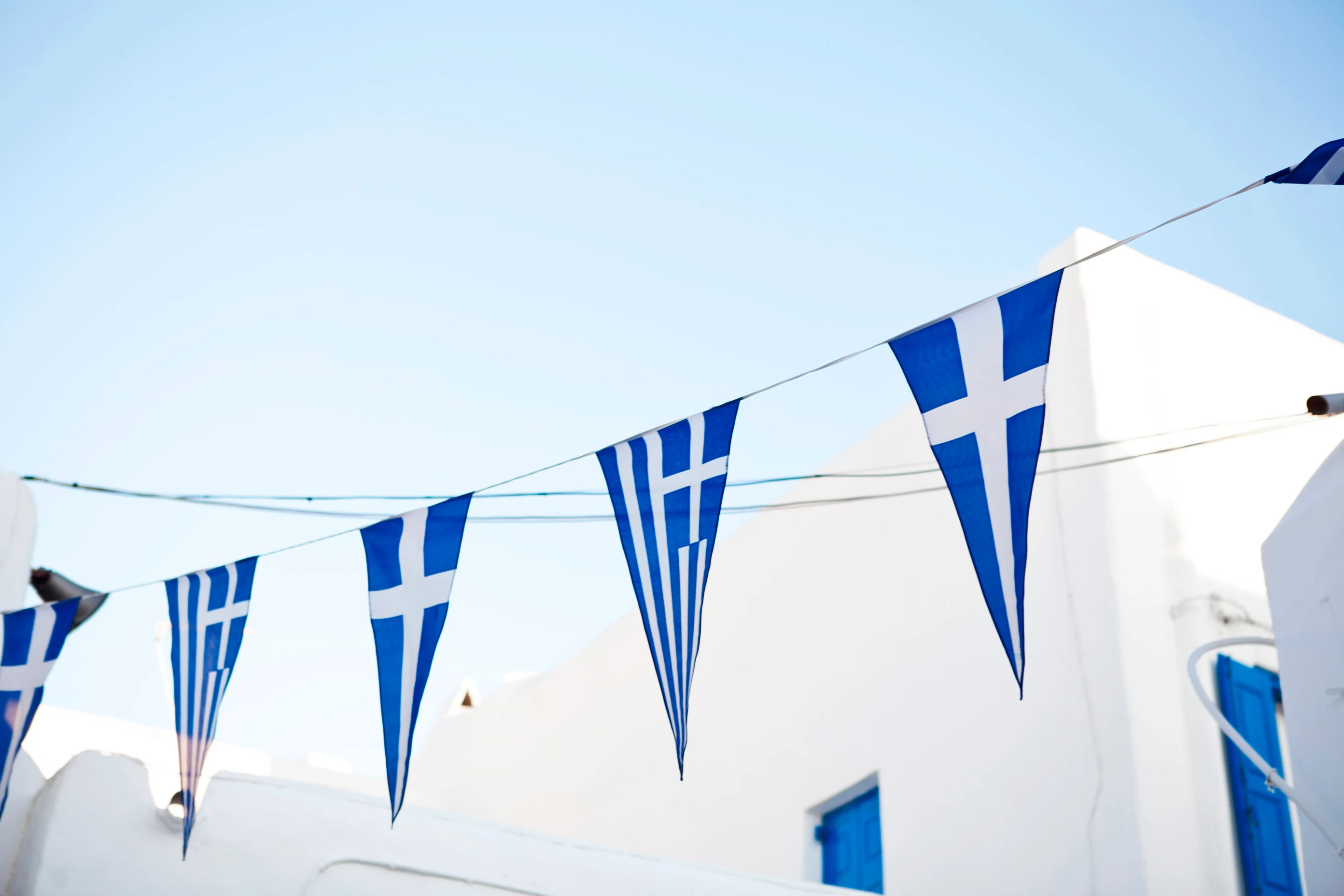 Grekiska vimplar på Kykladerna