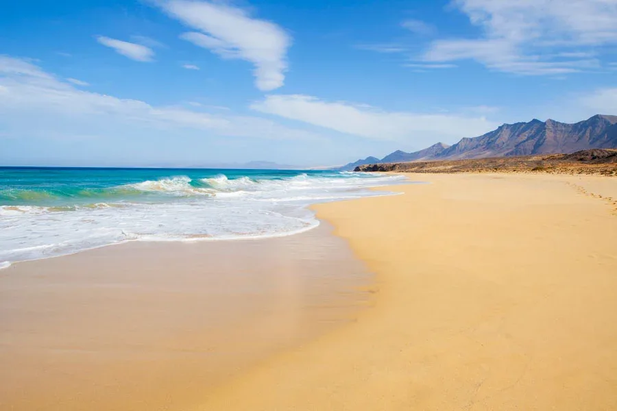 Den vackra stranden Jandia på Fuerteventura