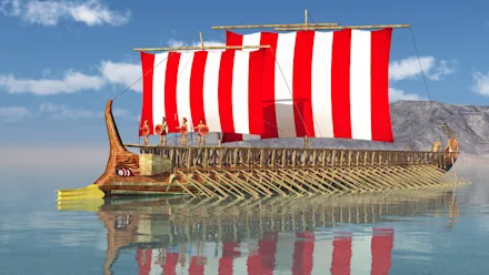Illustration av Odysseus skepp