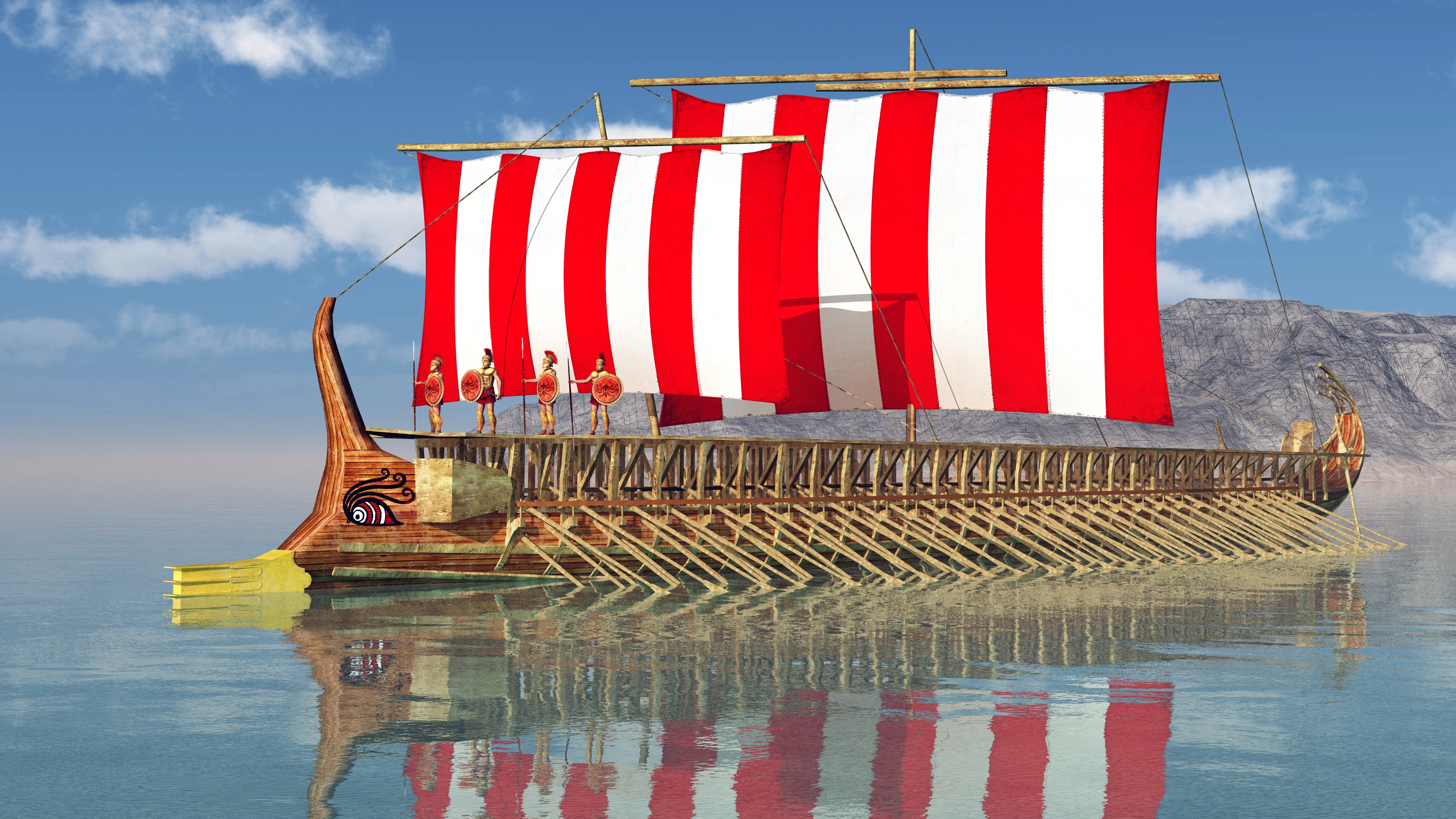 Illustration af Odysseus' skib