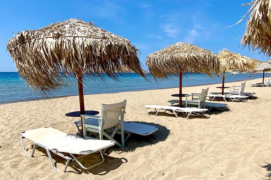 Populære Platy Beach på Limnos