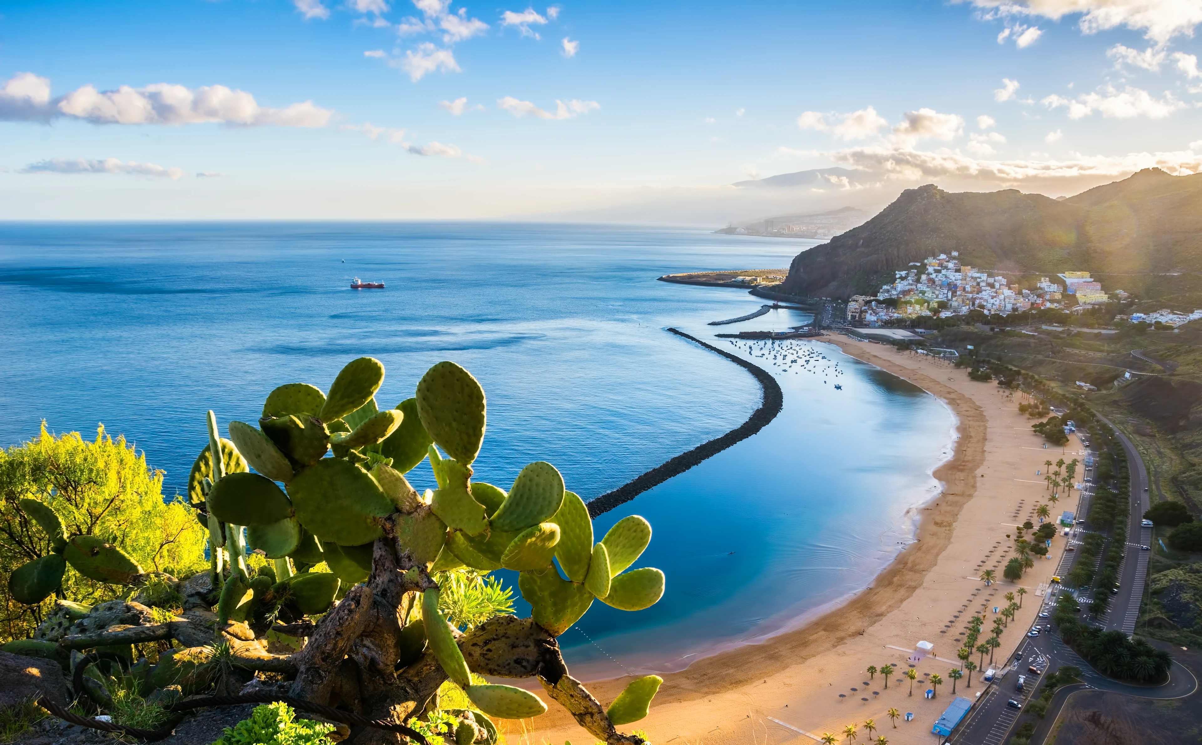 Utsikt över Atlanten och standen på Teneriffa