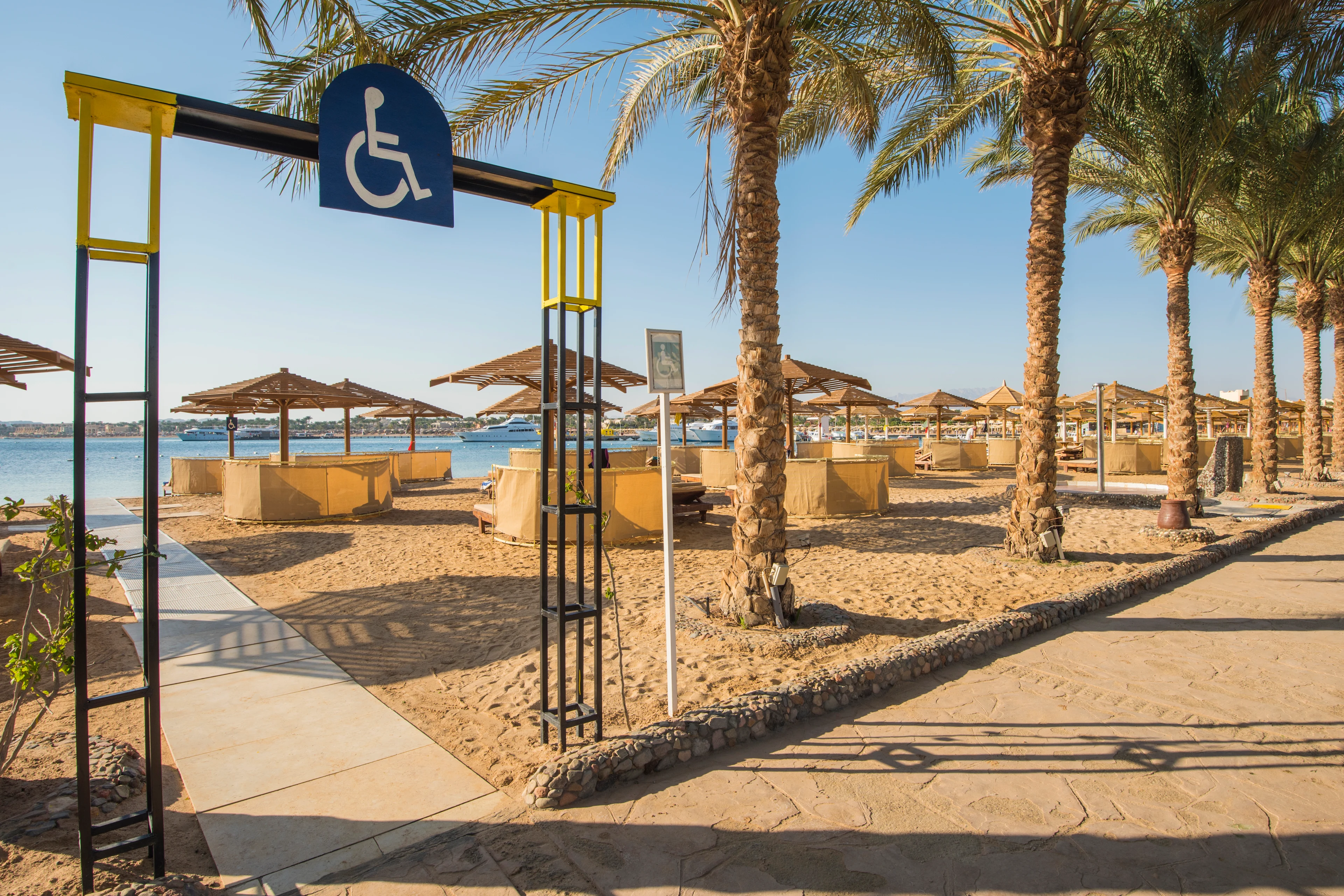 beach with disability sign