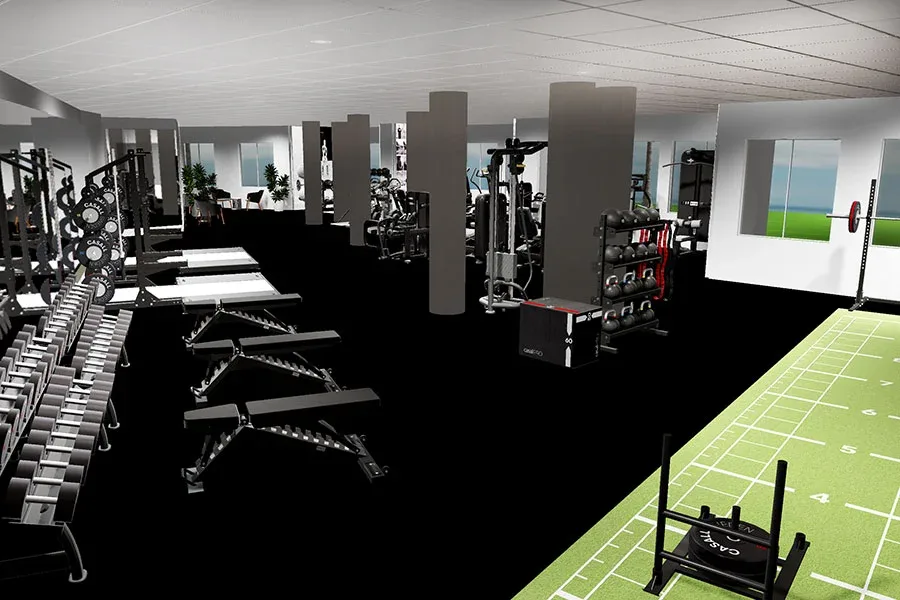 Fitnessruimte in het sporthotel Monte Feliz
