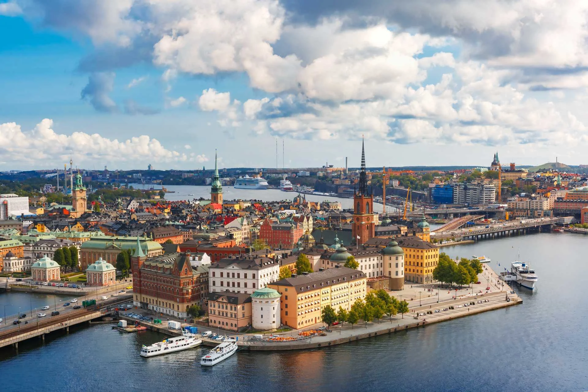 Flyfoto at Gamla stan i Stockholm