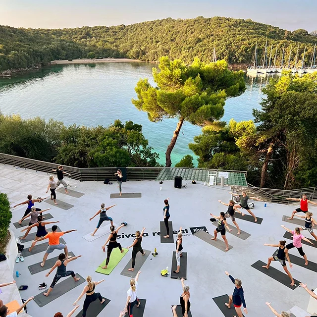 Group of yogis in Sivota Retreat