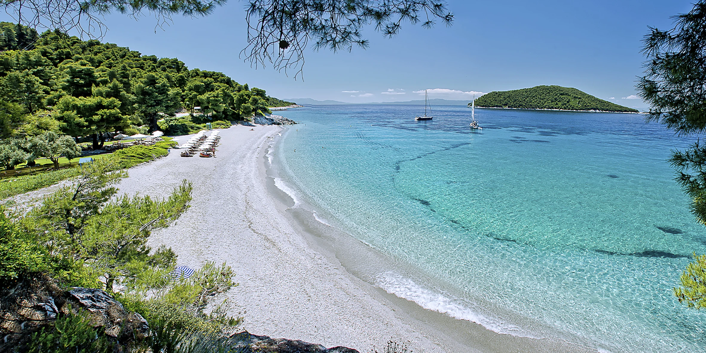 grekland skopelos båtar strand