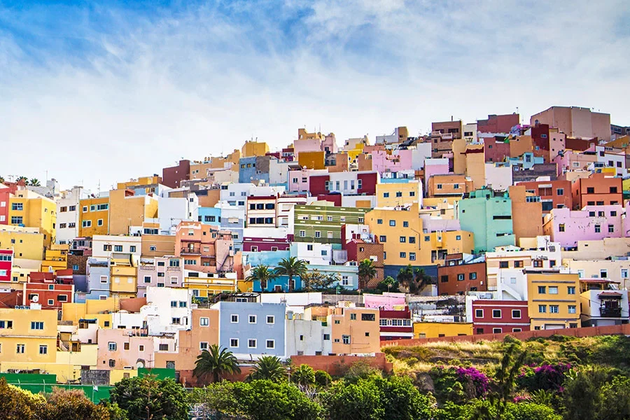 Färgglada fasader i Las Palmas