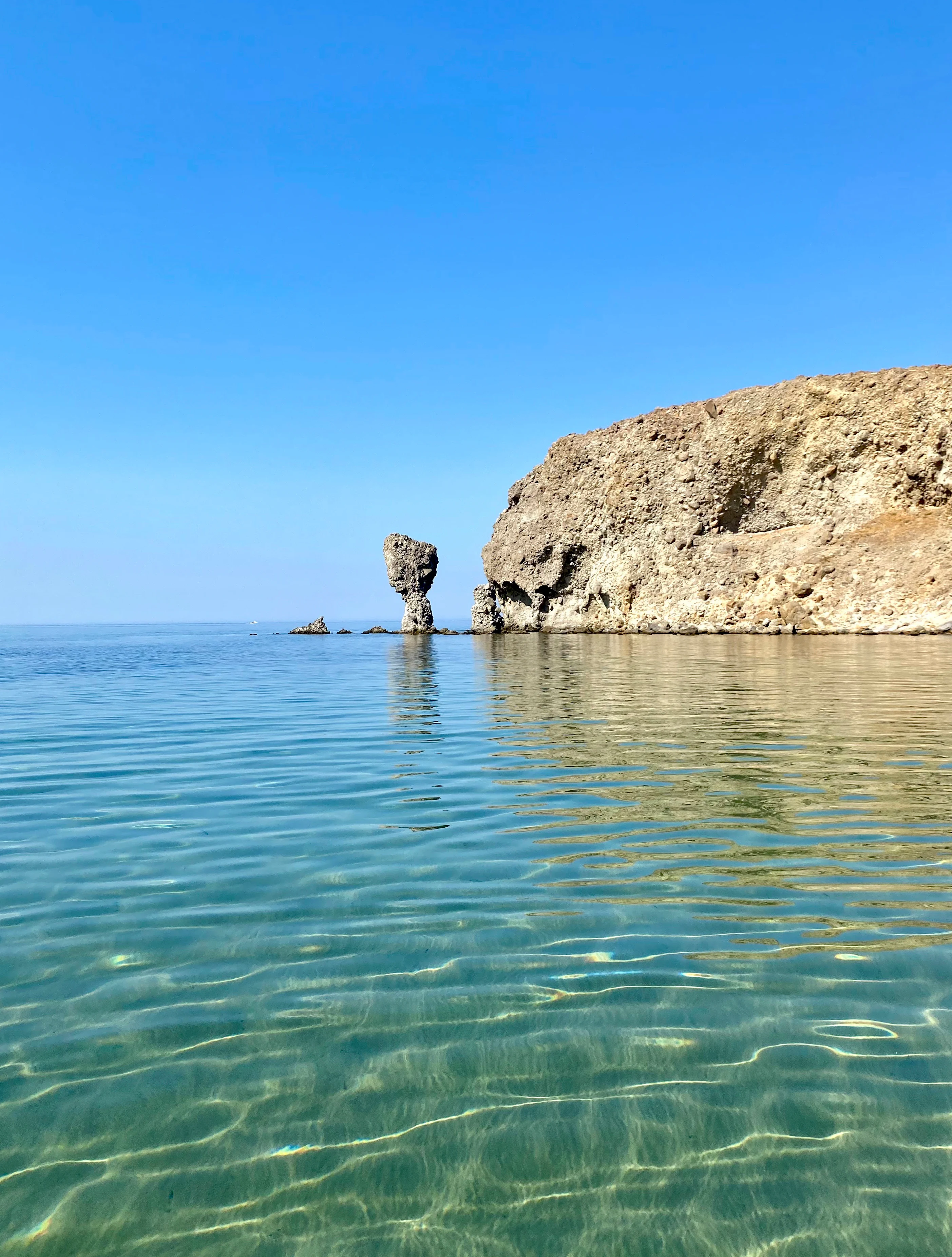 Vattnet vid stranden Agios Ioannis på Limnos
