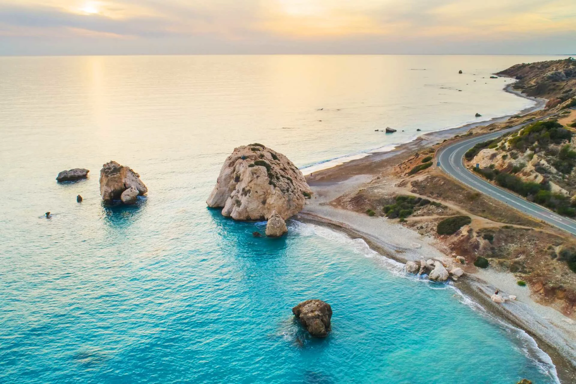Paphos i solnedgång