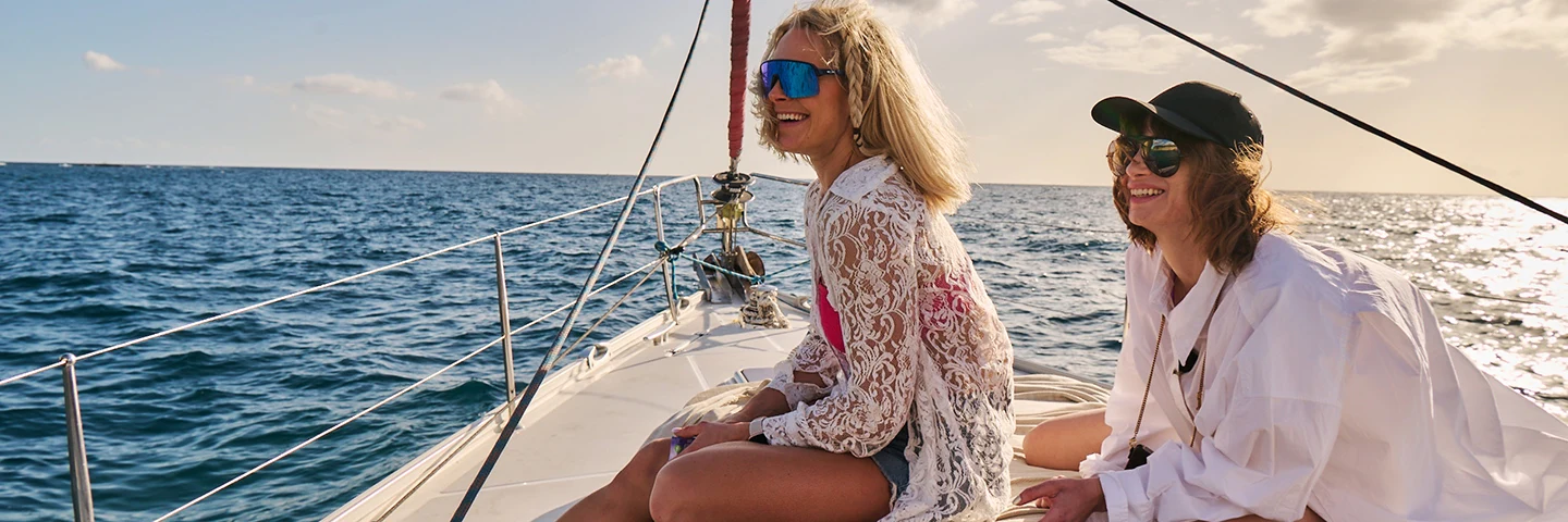 Young people on a sailboat