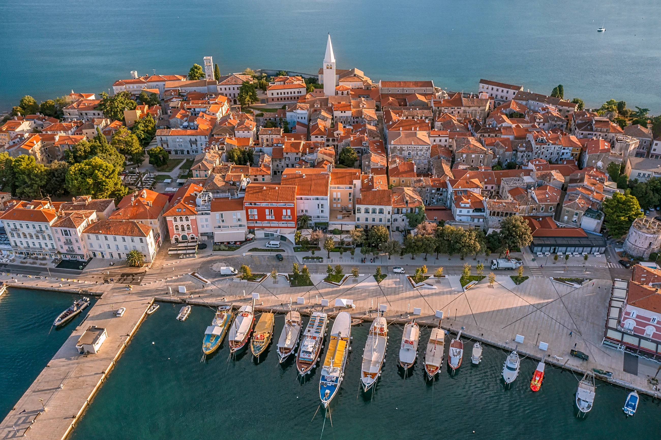 Luftfoto af Porec i Kroatien