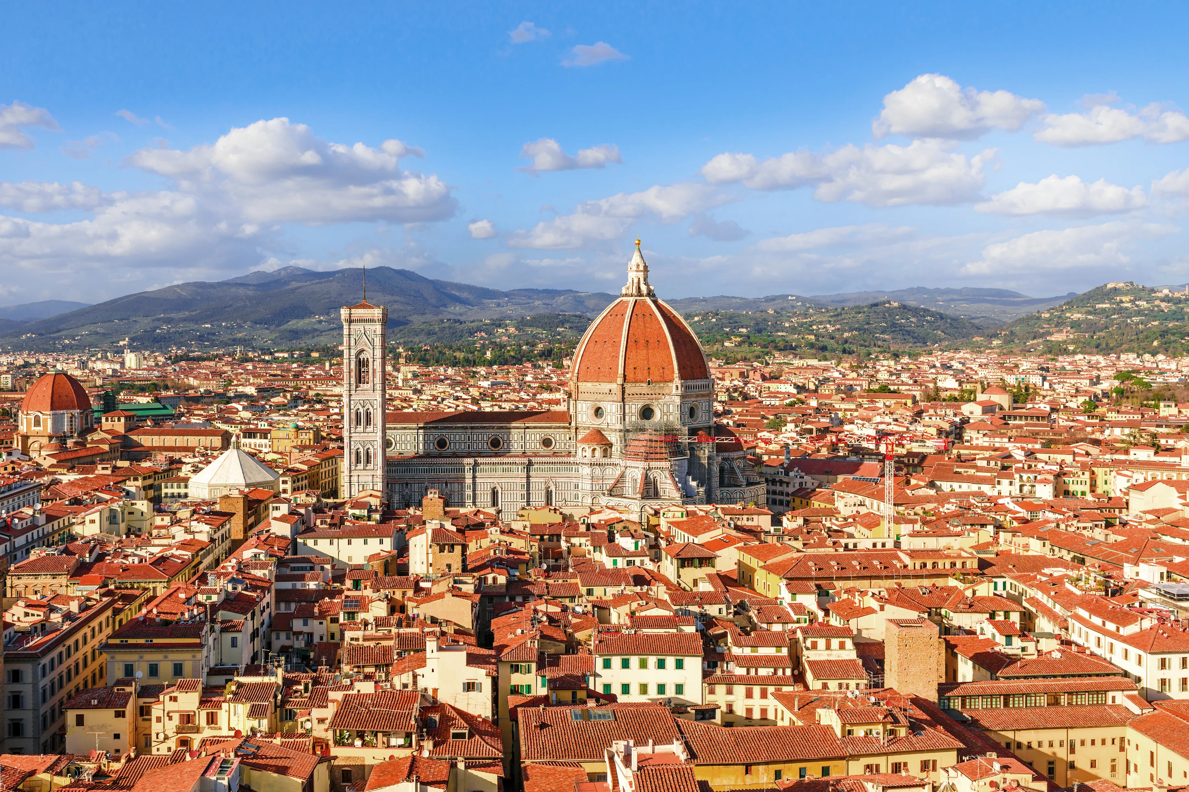 Utsikt över kyrka och staden Florens