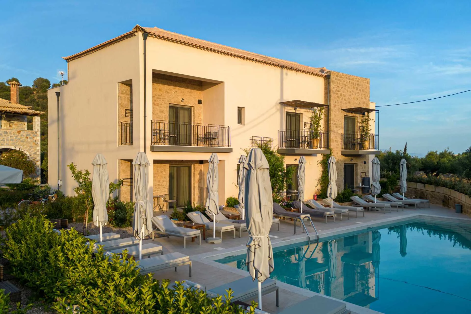 Toetasjes leiligheter på Kannas Mani Lluxury Suites i Stoupa på Peloponnes