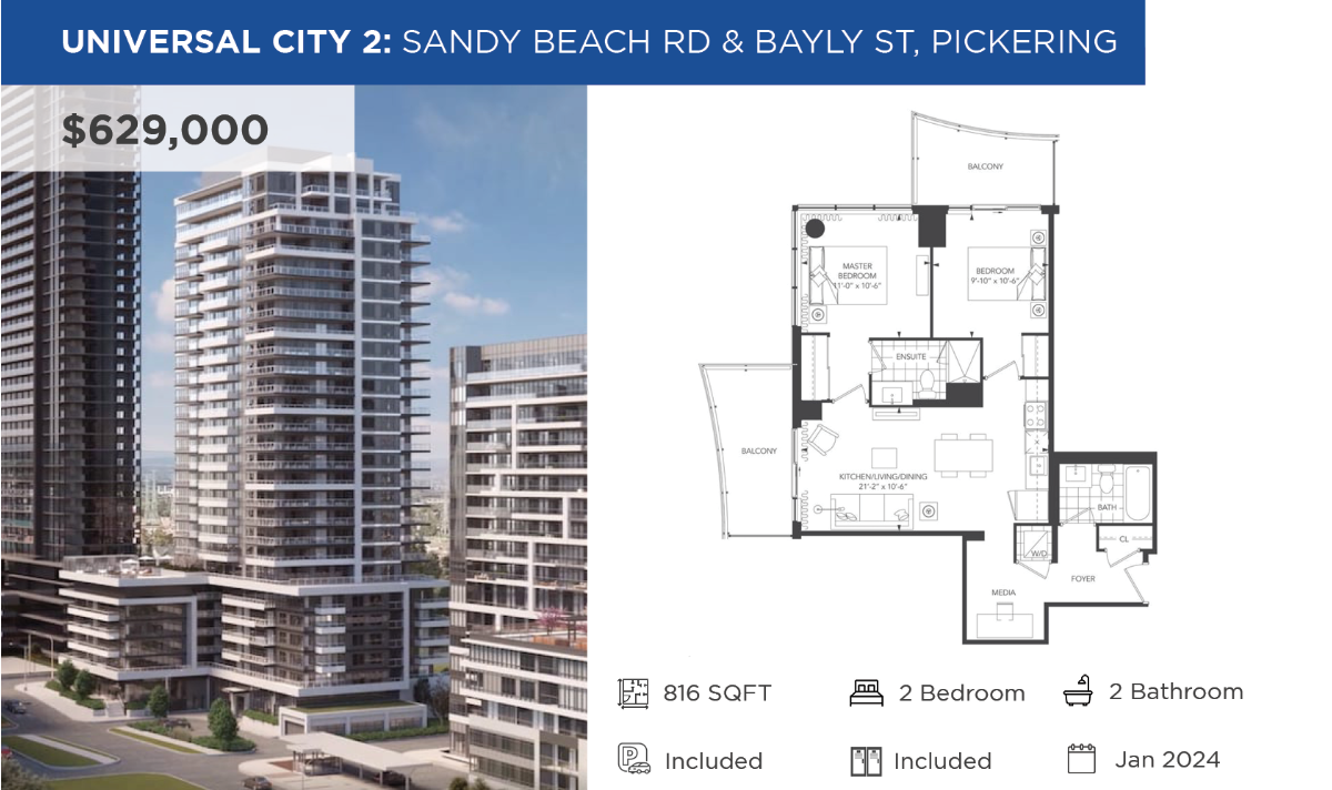 Universal City 2: Sandy Beach Rd & Bayly St, Pickering