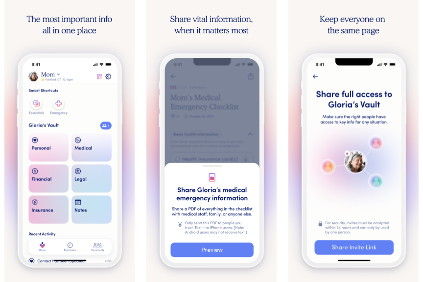Screen Shots of App's New Sharing Capabilities