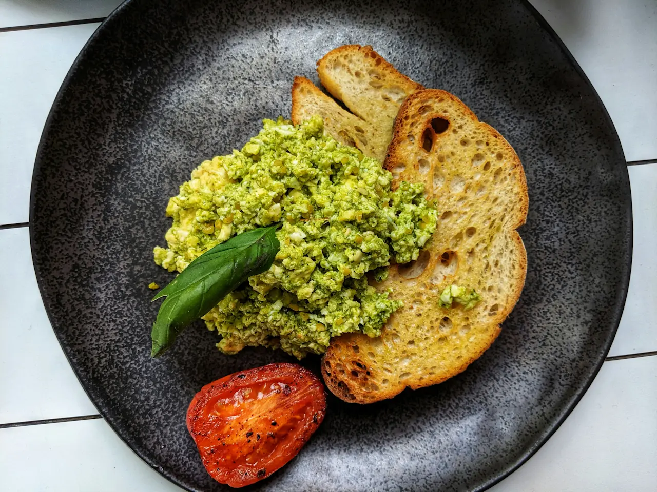 Pesto Mung Bean Scramble