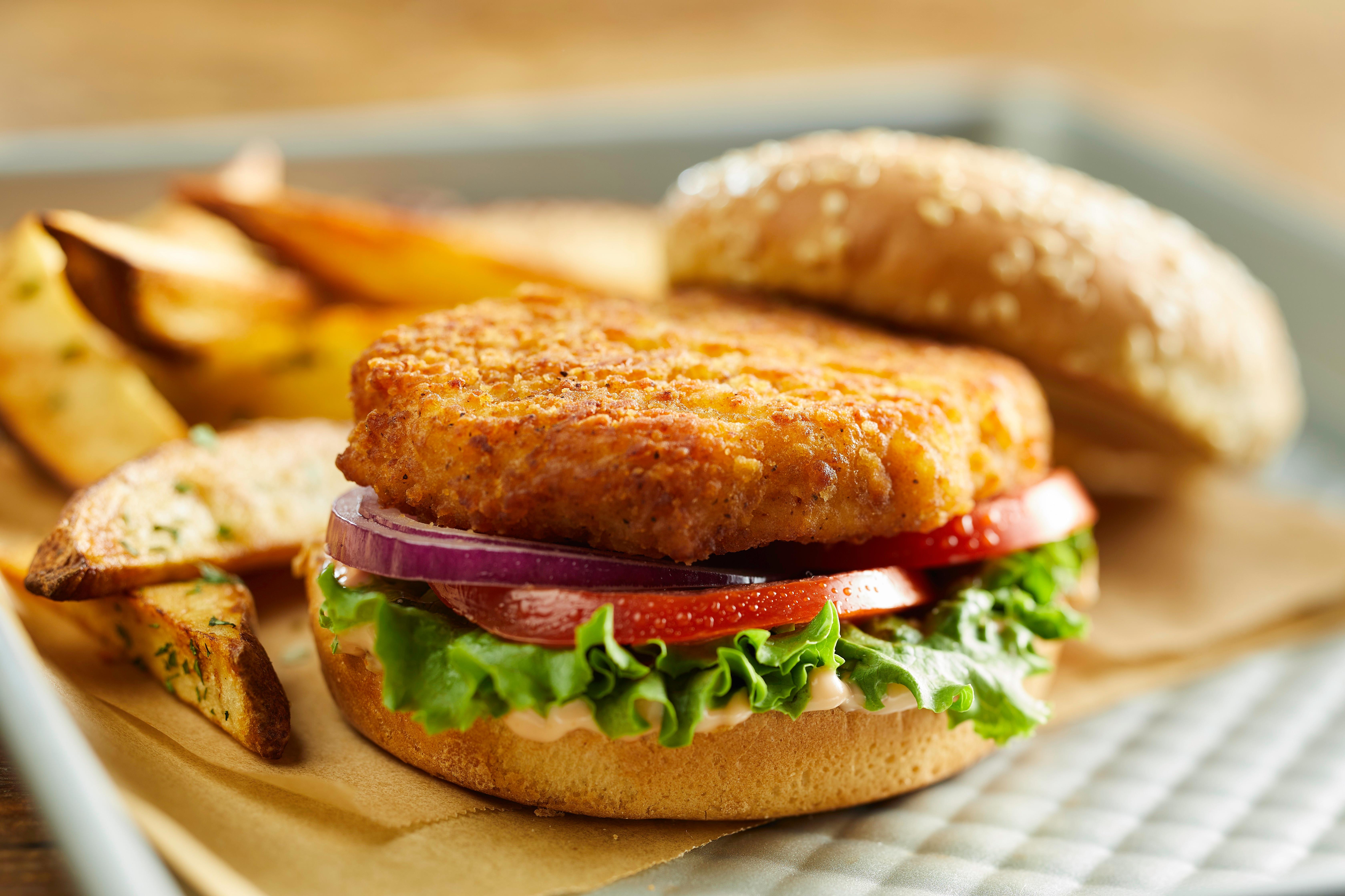 Plant-based chicken sandwich