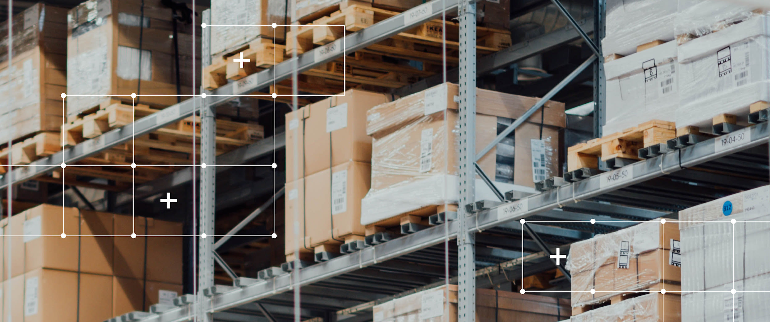 Boxes on a shelf