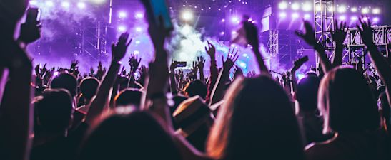 People raving in a music festival