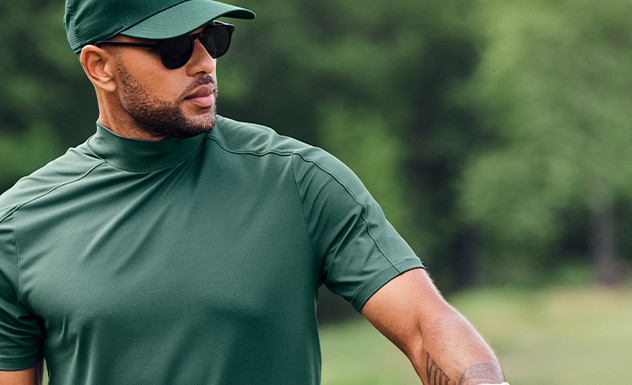 mock neck golf shirts short sleeve