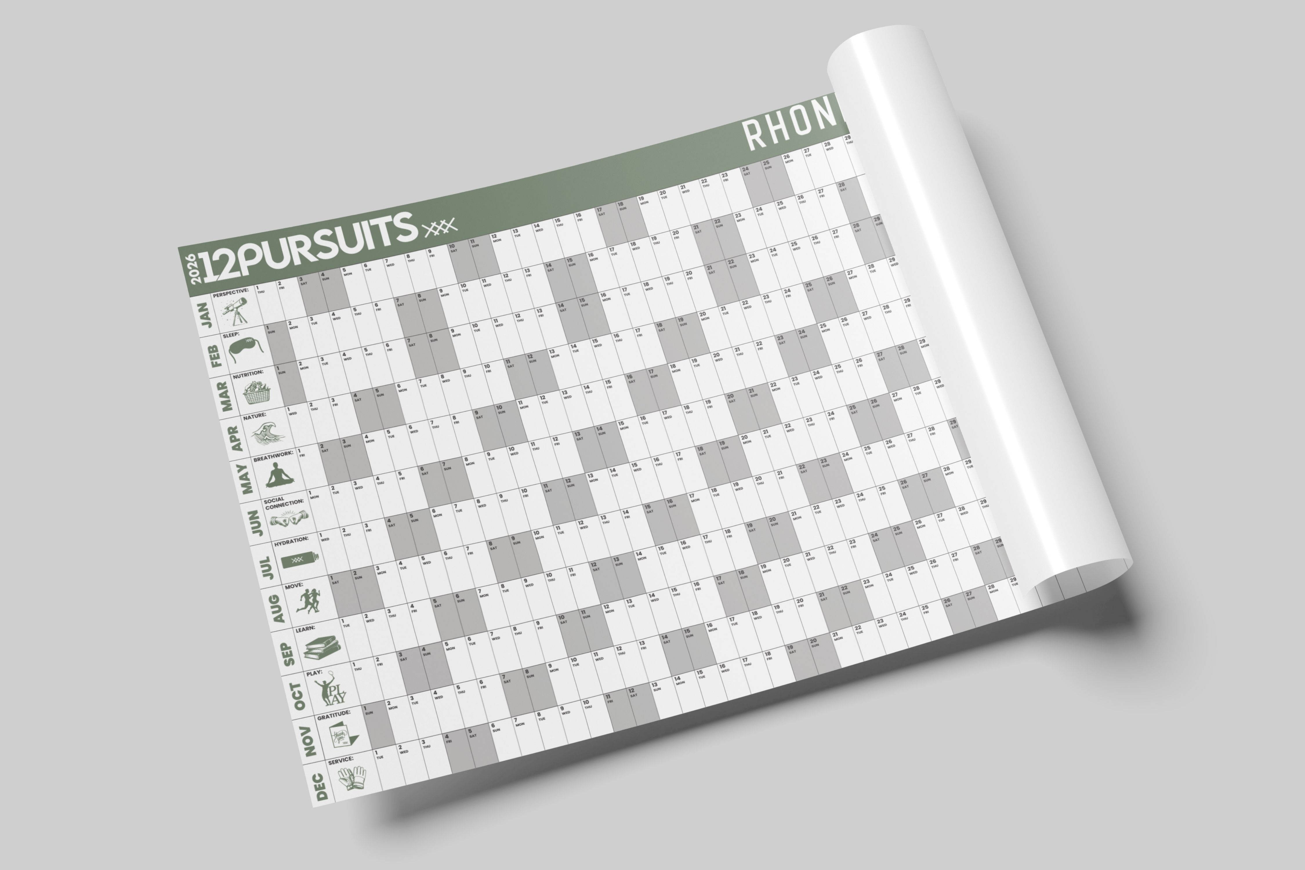 12 Pursuits Calendar Download image