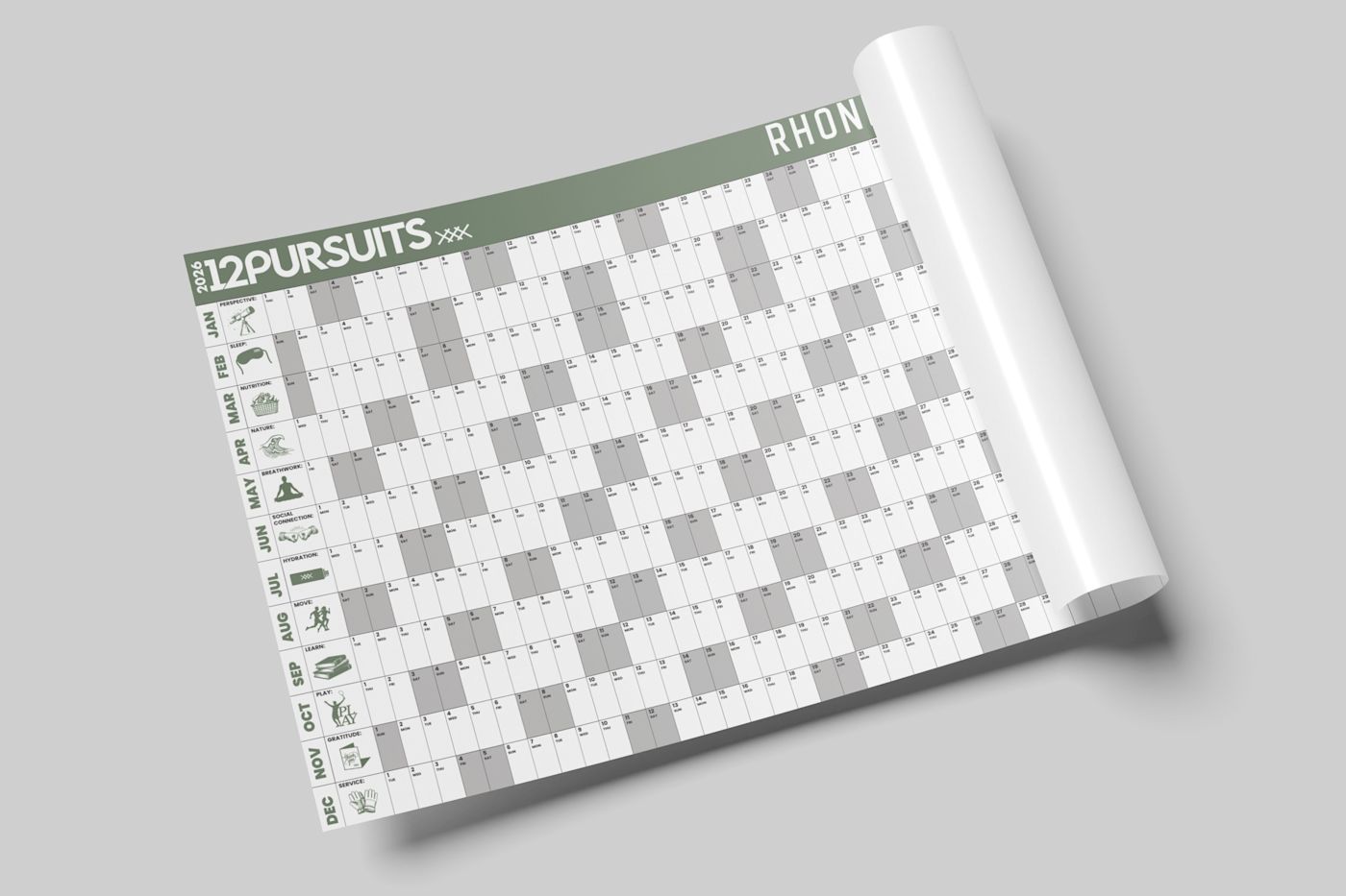 12 Pursuits calendar