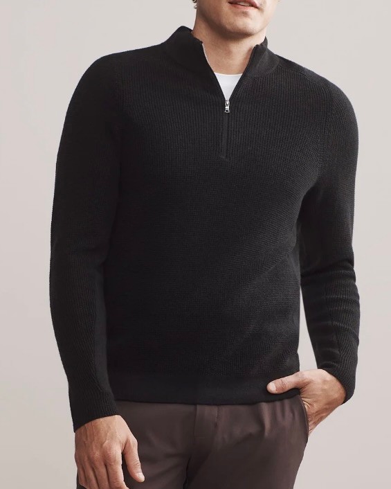 Walden Waffle Cashmere 1/4 Zip Sweater