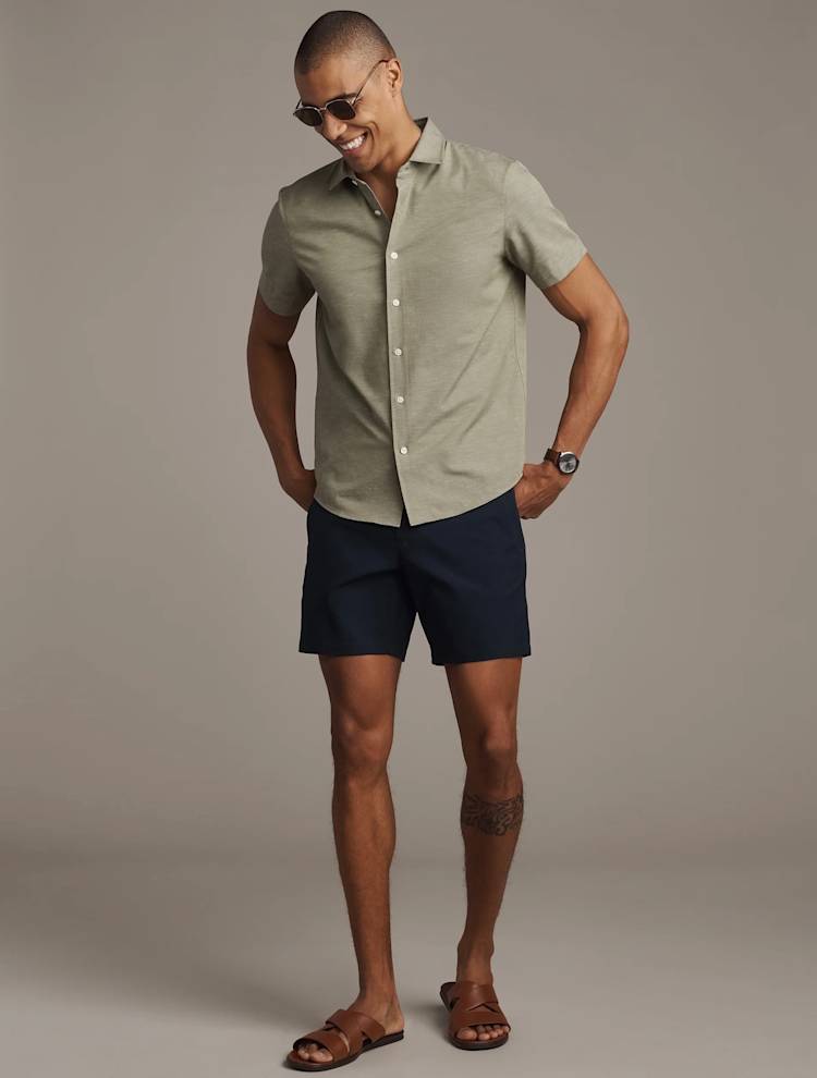 Brezza Linen-Blend Short Sleeve