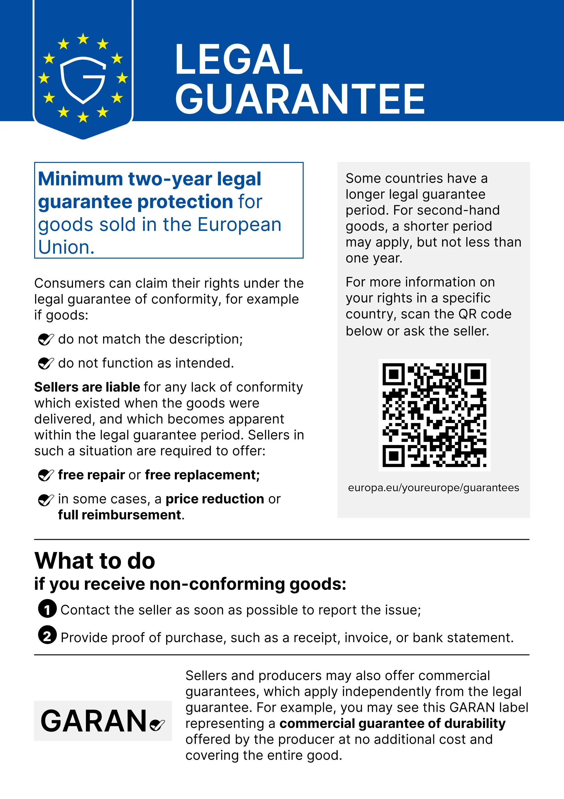 EU Harmonized Legal Guarantee Notice
