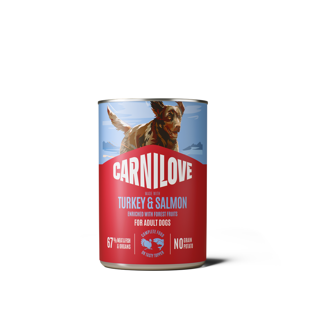 Paté CAN Food Made with Turkey & Salmon for Dogs 400g