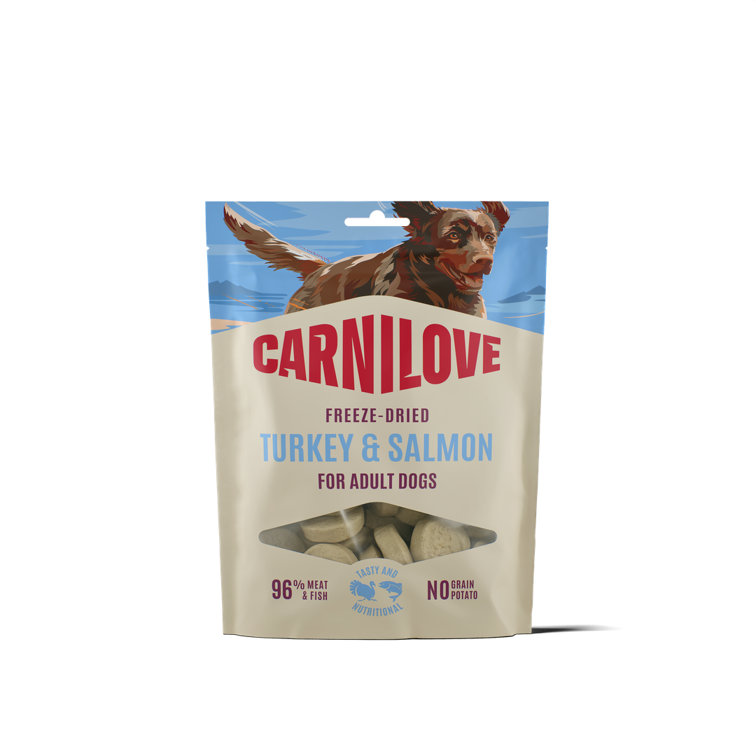 Turkey & Salmon FREEZE DRIED Snack for Dogs 60g