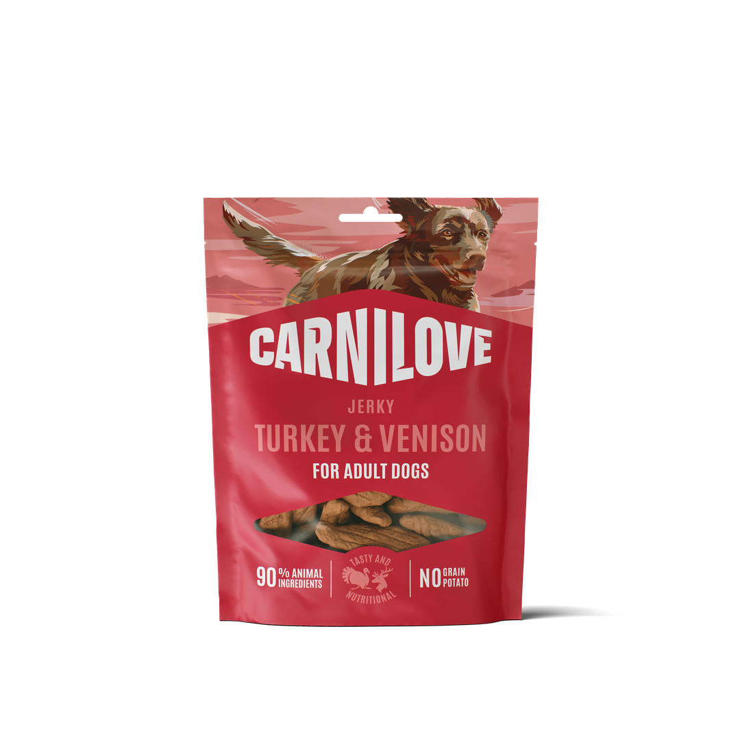 Turkey & Venison JERKY Snack for Dogs 100g
