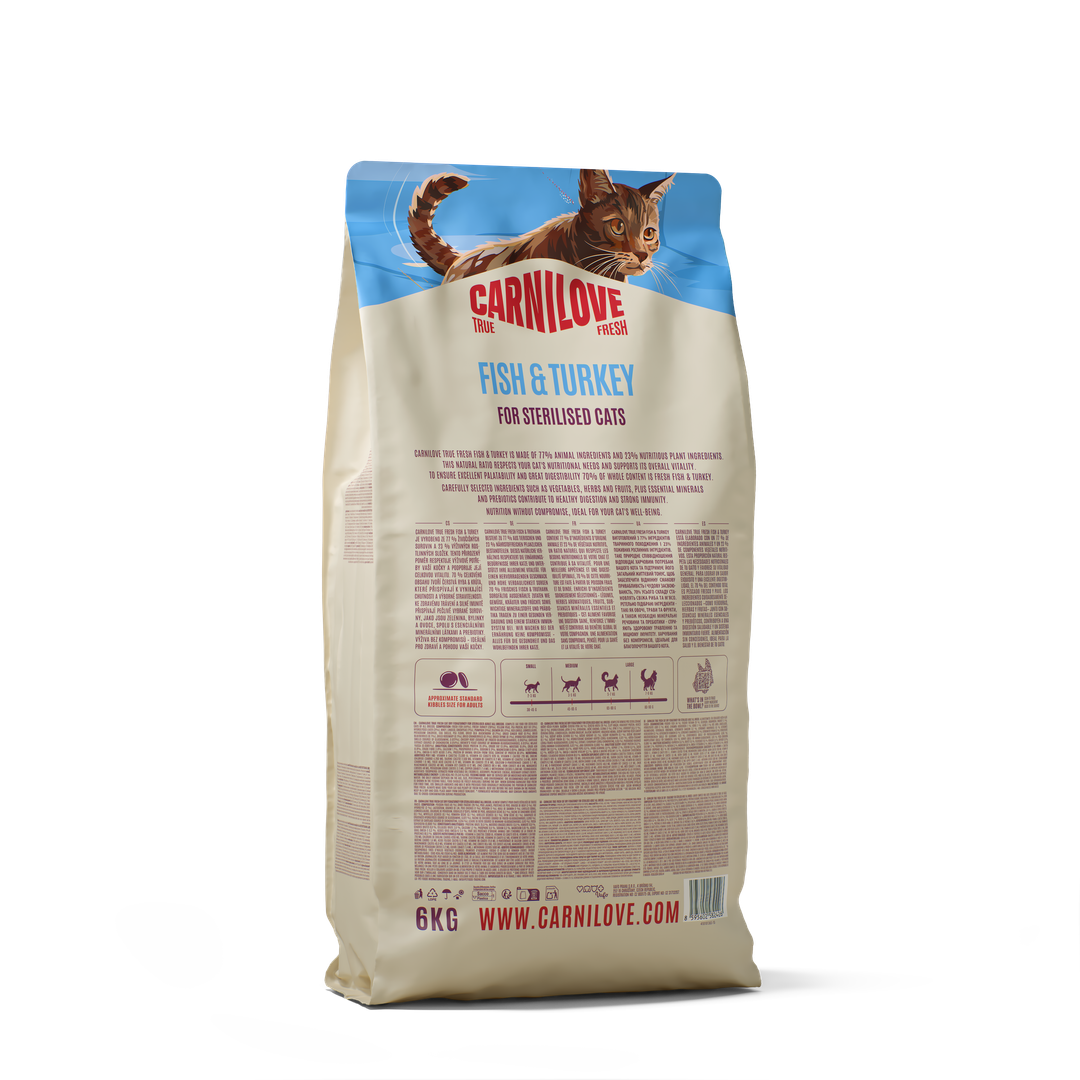 TRUE FRESH Fish & Turkey Dry food for Sterilised Cats