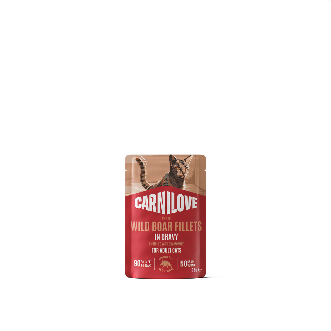 Wild Boar enriched with Chamomile GRAVY POUCH for Cats 85g