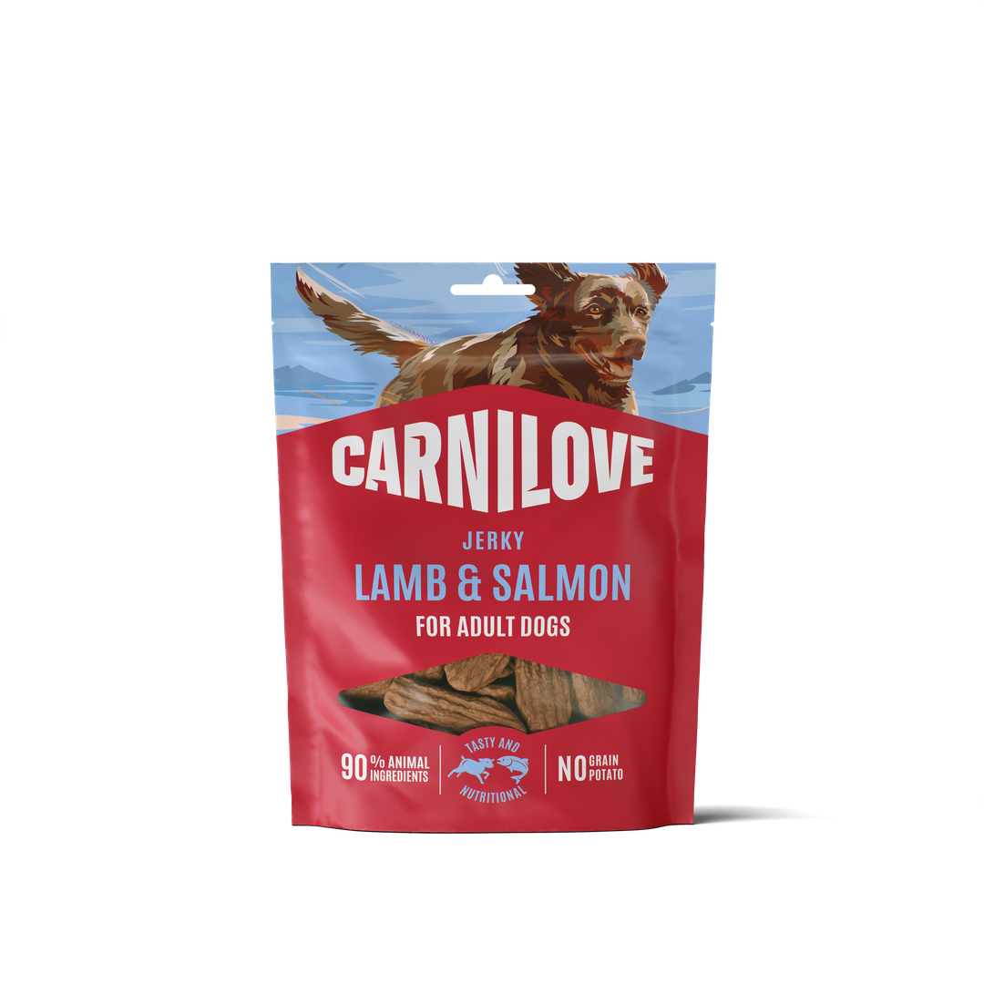 Lamb & Salmon JERKY Snack for Dogs 100g