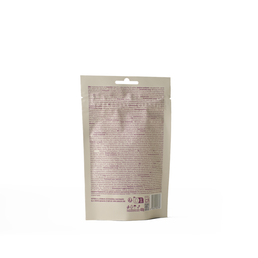 Turkey FREEZE DRIED Snack for Cats 40g