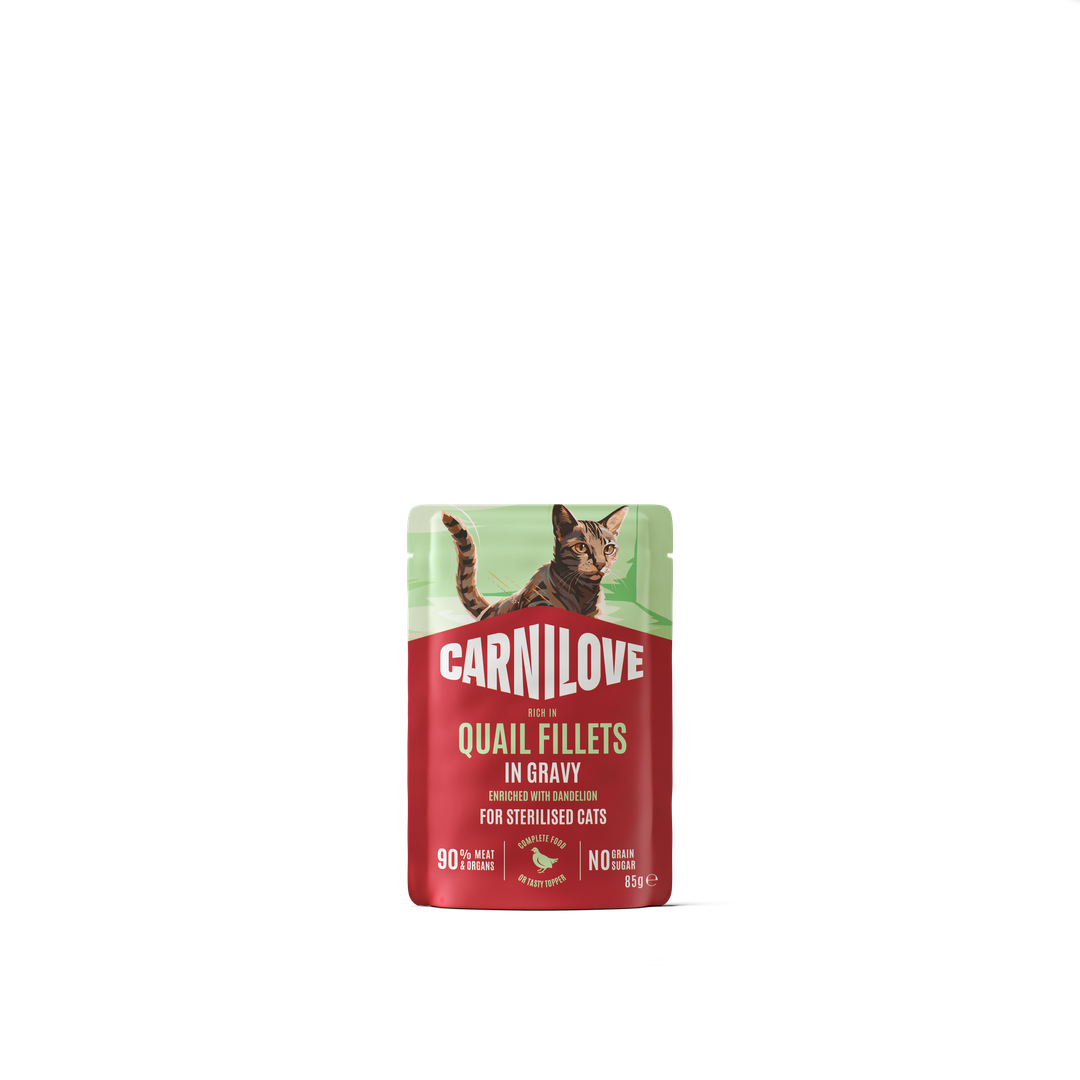 Quail enriched with Dandelion GRAVY POUCH for Sterilised Cats 85g
