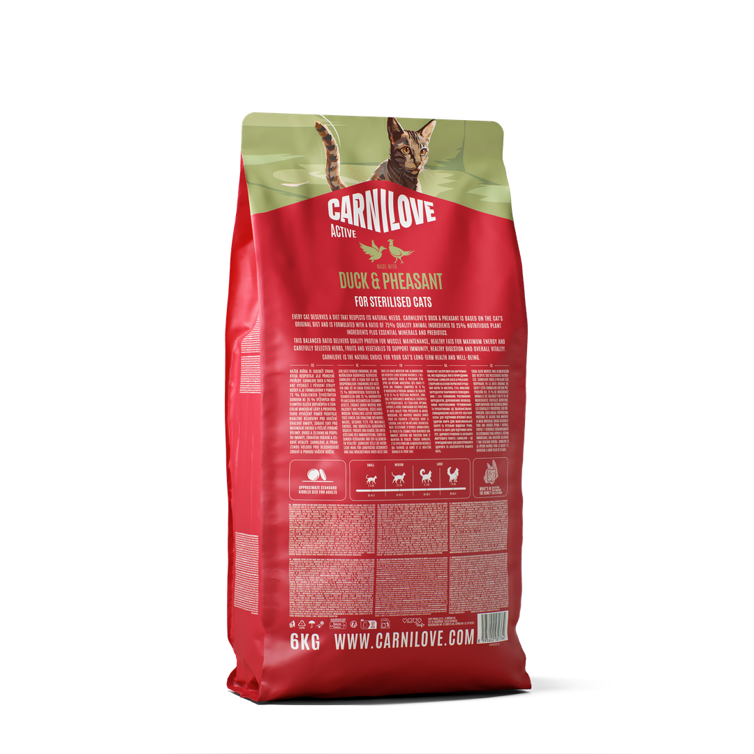 ACTIVE Dry Food Made with Duck & Pheasant for Sterilised Cats