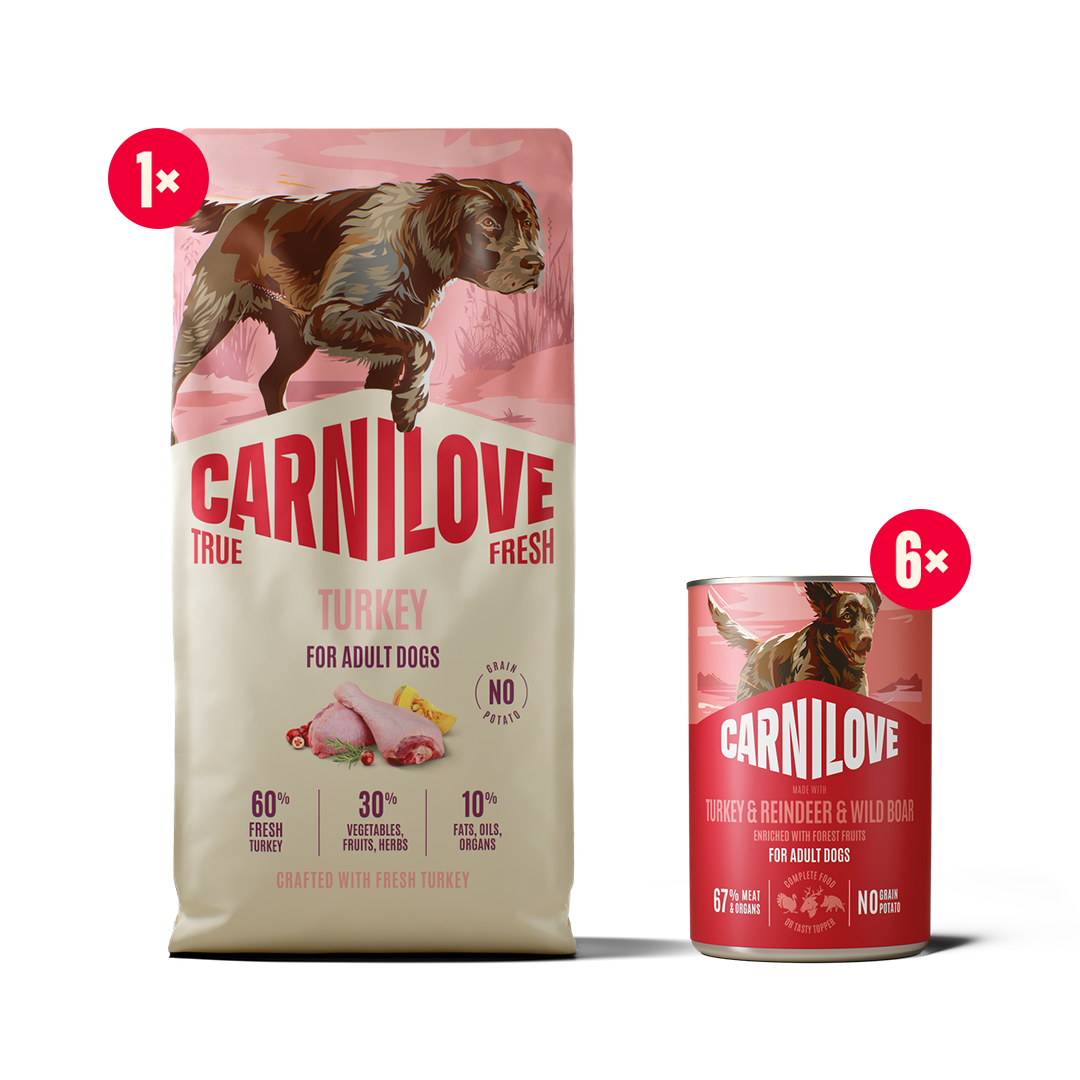 True Fresh Dry Turkey for adult dog pack