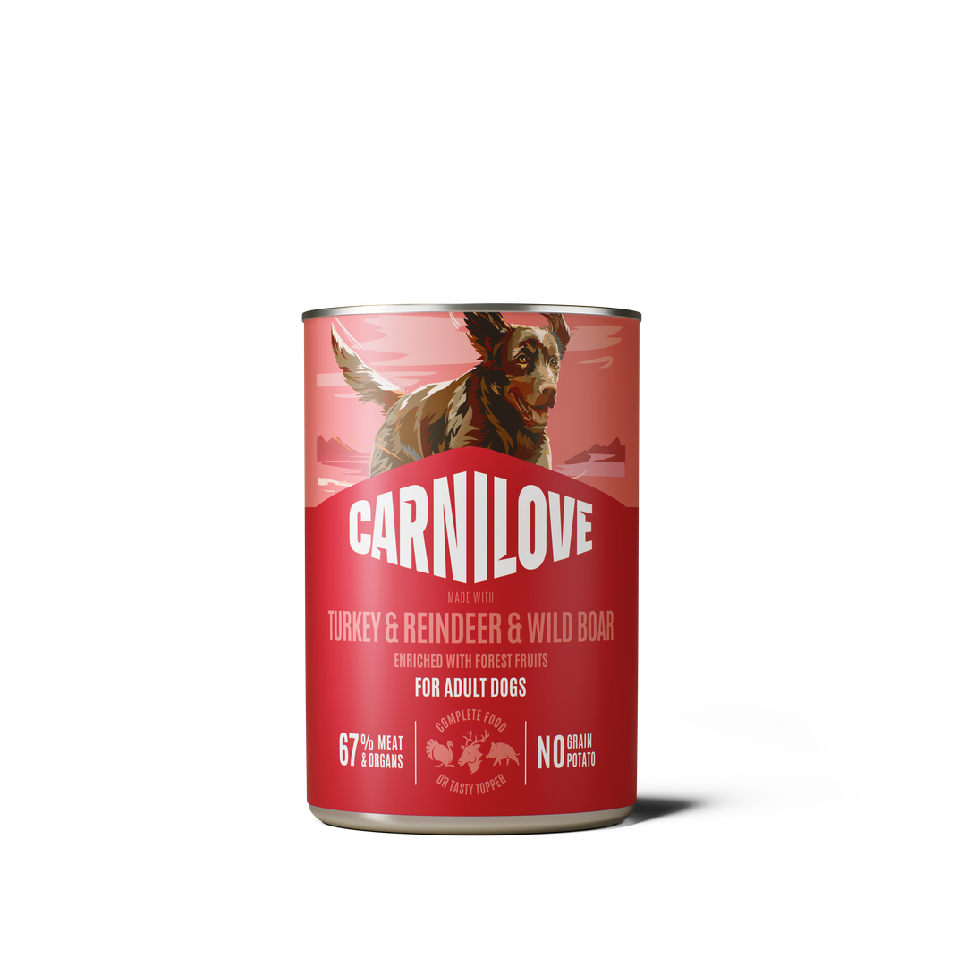 Paté CAN Food Made with Turkey & Reindeer for Dogs 400g