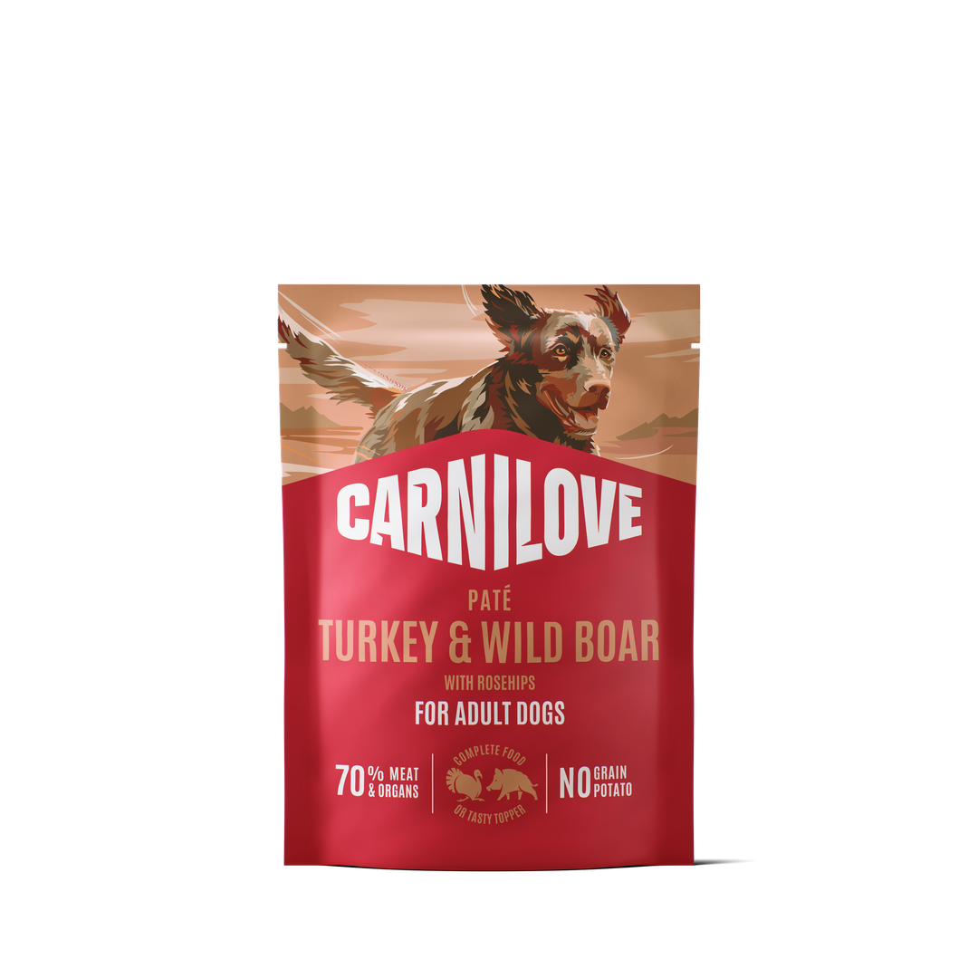 Turkey & Wildboar with Rosehips Dog POUCH Paté 300g