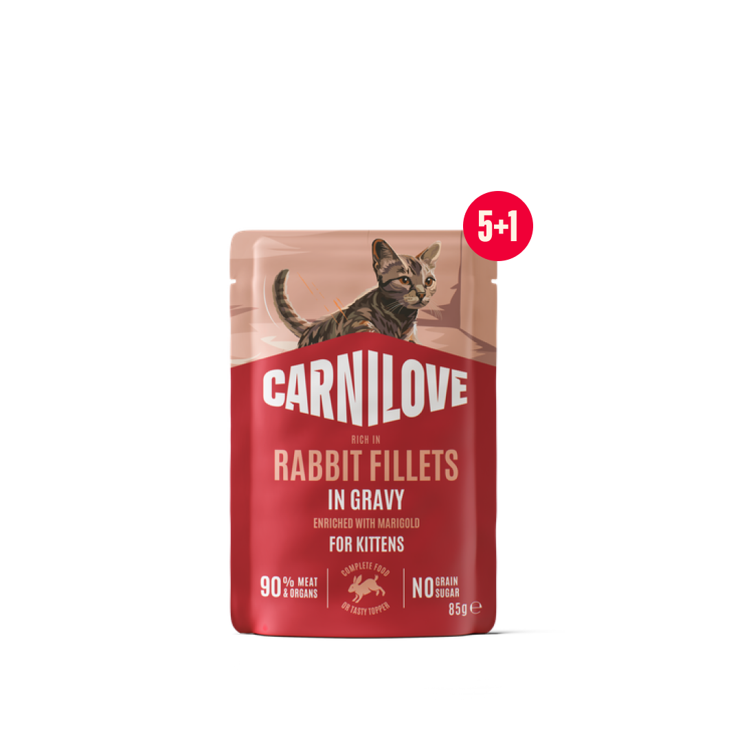 Gravy pouch Rabbit with Marigold for kittens 5+1 pack
