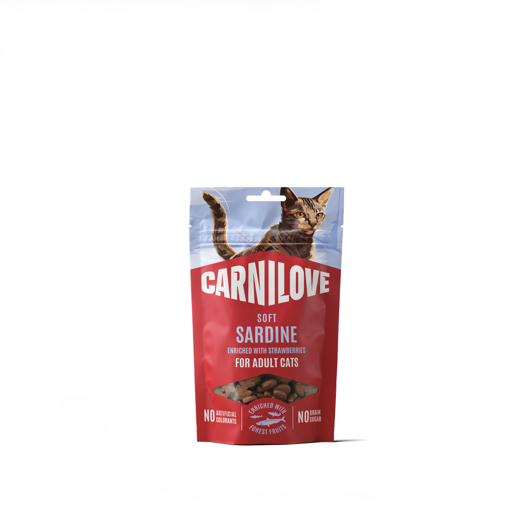 Sardine enriched with Strawberry SOFT Snack for Cats 50g