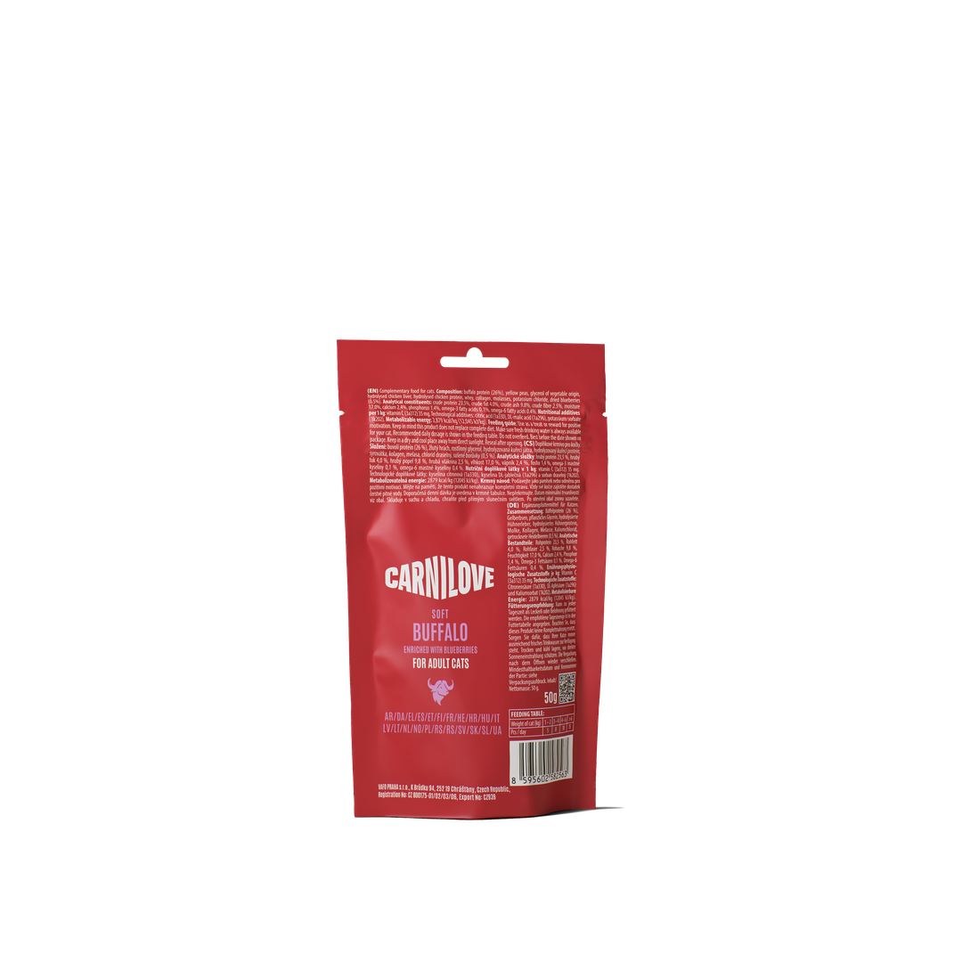 Buffalo enriched with Blueberries SOFT Snack for Cats 50g