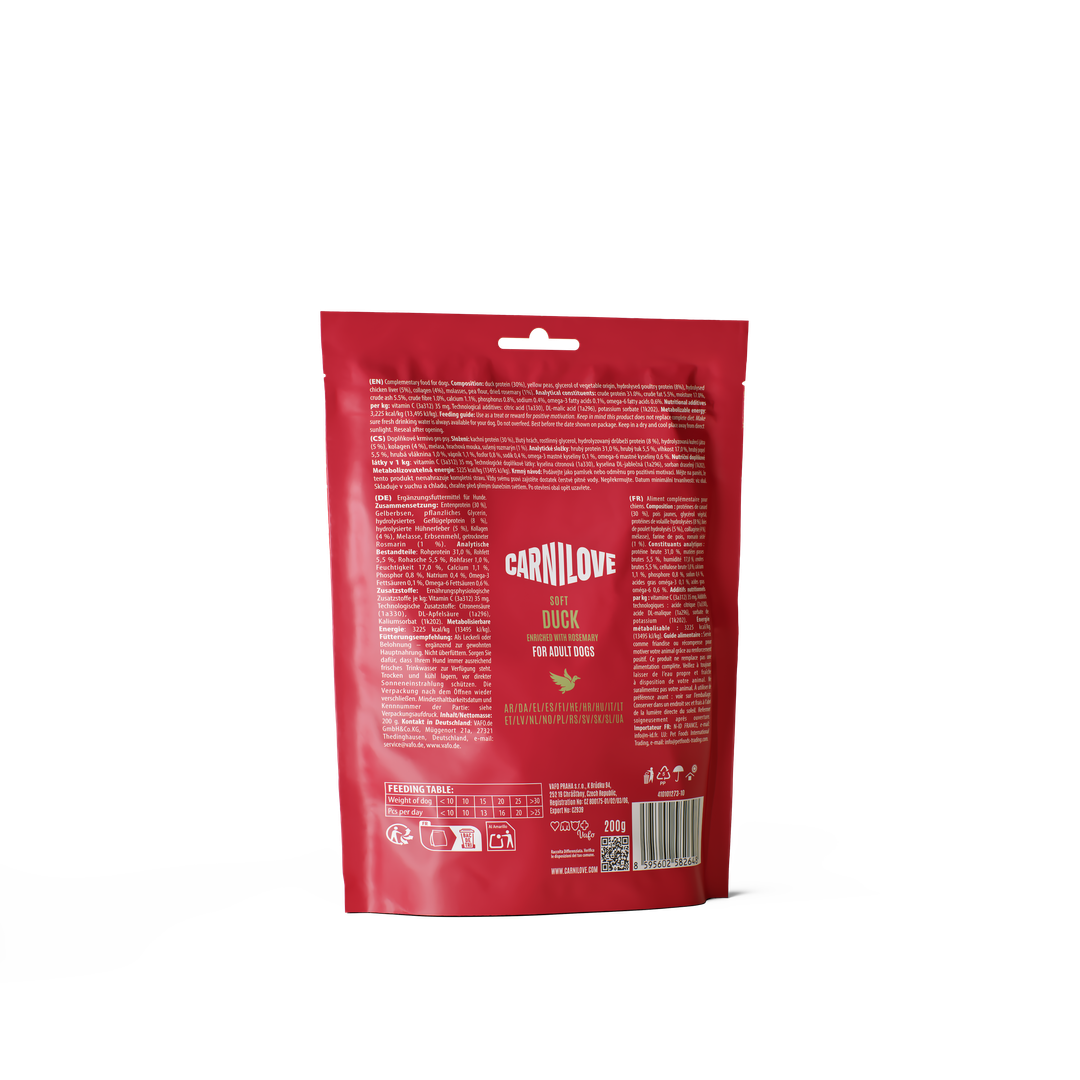 Duck enriched with Rosemary SOFT Snack for Dogs 200g
